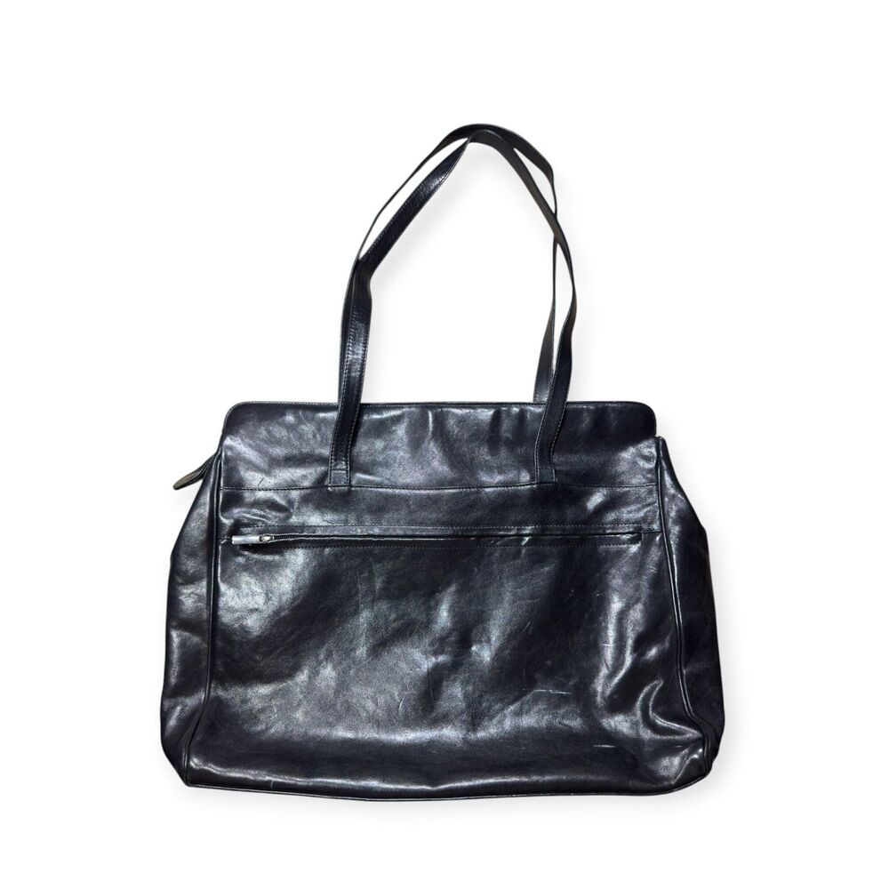 T. Anthony Leather Tote Bag Black Shoulder‎ Bag Italy Designer Vintage